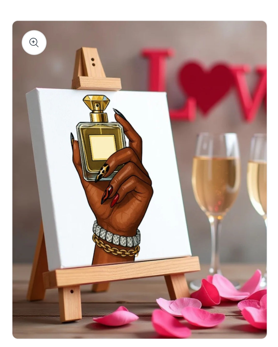 Perfume and Acrylic Nails Sketch Art